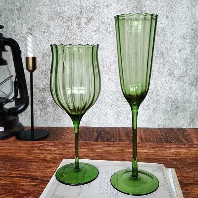 Vintage Italian Goblet Wine Glasses Set of 4, Wine Glass for Gift