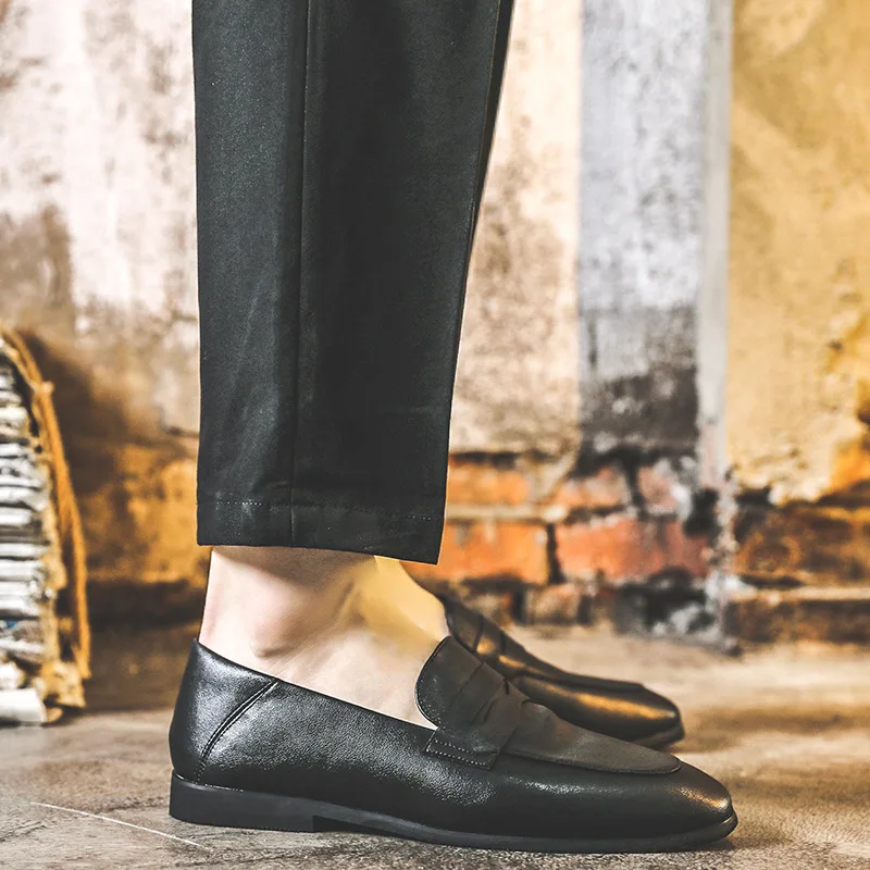 

Туфли мужские кожаные на плоской подошве, повседневные дизайнерские брендовые модные лоферы, роскошные кроссовки, обувь для мужчин