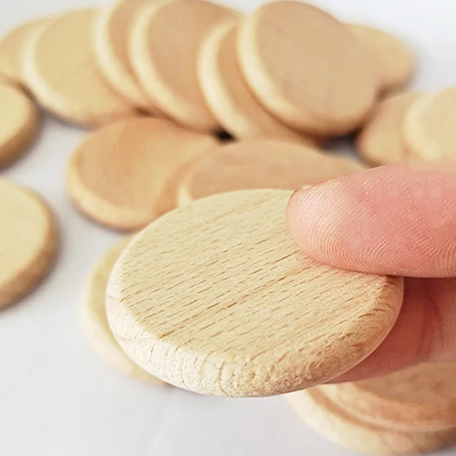 10pcs 50mm Wood Rounds Circles for Crafts Unfinished Blanks Wooden Rounds  Slice Wooden Cutouts for DIY