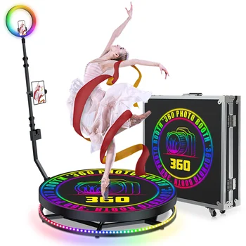 비즈니스 360 사진 부스 매장 파티 웨딩 자동 360 카메라 부스, 슬로우 모션 360 스핀 비디오, 포토부스 홀드 1-7ppl, 80 100cm