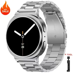 Luxury Stainless Steel Watch Band - Classic Metal Strap - Watch Ultra 2 47mm (Silver)