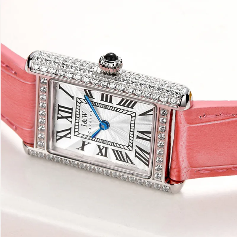 I&W CARNIVAL Brand Women Fashion Watch Ladies Luxury Quartz Watch 5mm Ultra Thin Rectangle Waterproof Clock 2022 New Reloj Mujer