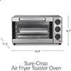OUIO Oven Air Fryer Combo, Fits 9-Inch Pizzas, 4-Slice Capacity, Powerful Cycle, Auto Shutoff, Stainless Steel 5