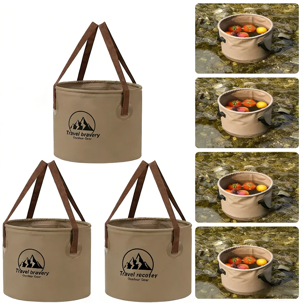 Seau pliable portable 5L 10L 20L grande capacité étanche pour camping pêche lavage voiture voyage