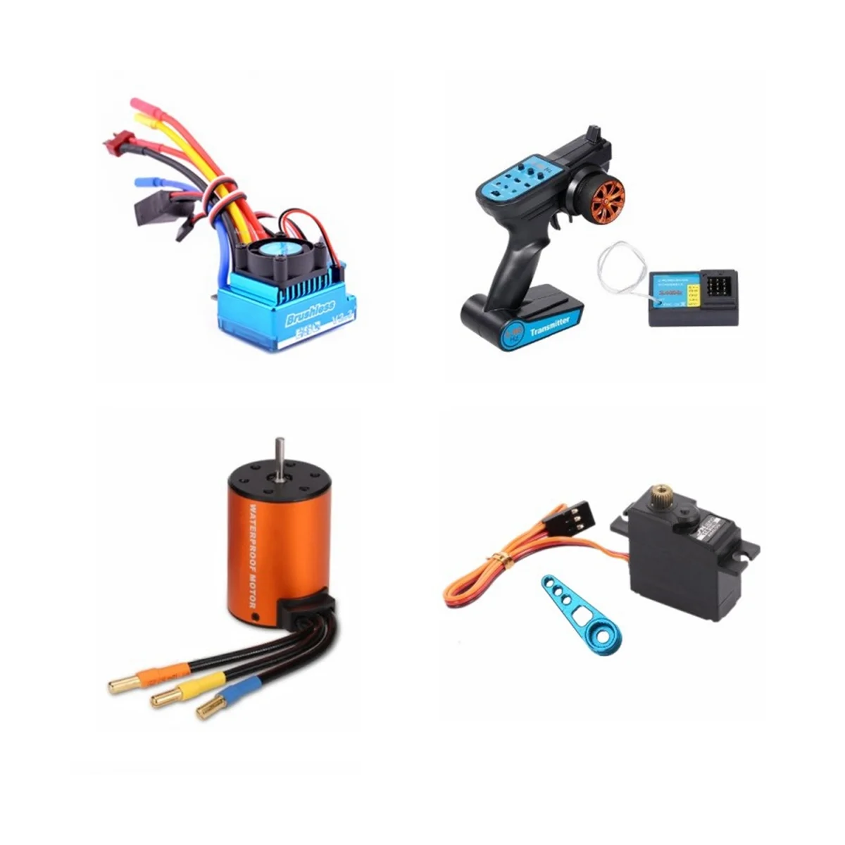 

Brushless Upgrades Kit Motor ESC Receiver Transmitter Servo Set for 144001 144002 124018 124019 Upgrade Parts