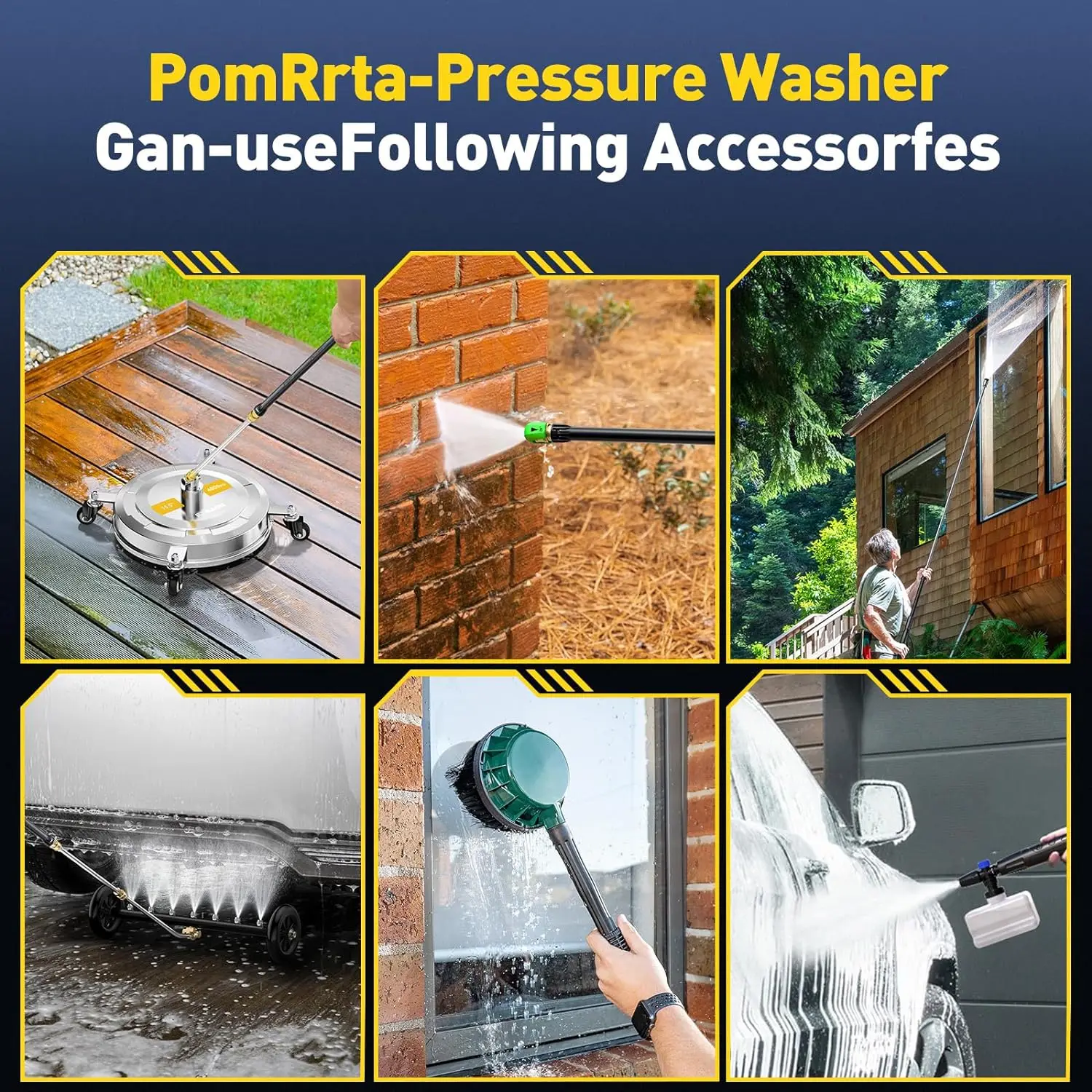 Certified Electric Pressure Washer Power Washer Foam Cannon 3 Different Pressure Nozzles For Cleaning Patios Cars