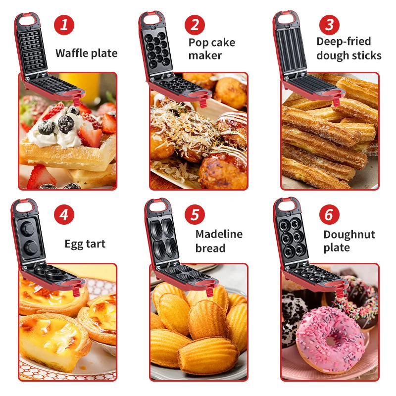 02 SOKANY836 Sandwich Machine Fast Heating Home Multifunctional 6-in-1 Baking Electric Cake Bowl Breakfast 2