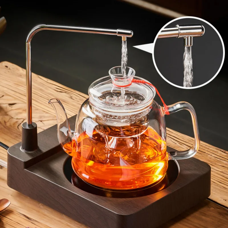 BORREY Square Heat Resistant Glass Teapot With Stainless Steel Infuser  Filter Puer Tea Kettle Clear Glass Tea Pot Cup Tea Sets - AliExpress