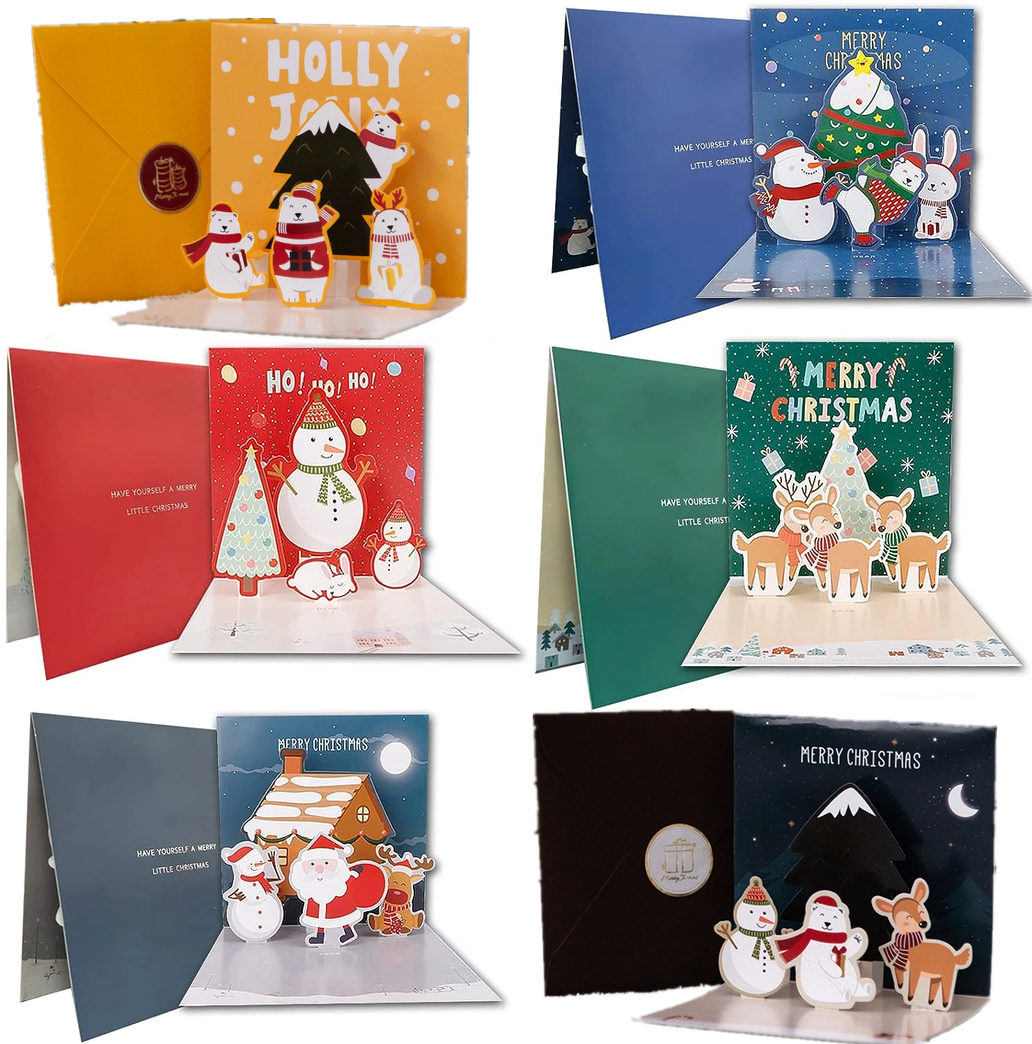 Tarjetas Felicitacion Reciclables 12 Tarjetas Navidad Con Sobres - Postal  Feliz Navidad Familiares Amigos Postales Navidenas Sobres, image size:1482x1500