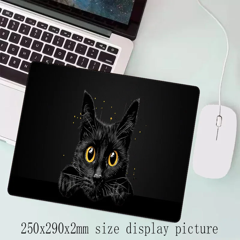 Kawaii Black Kitten Mouse Pad Image 14