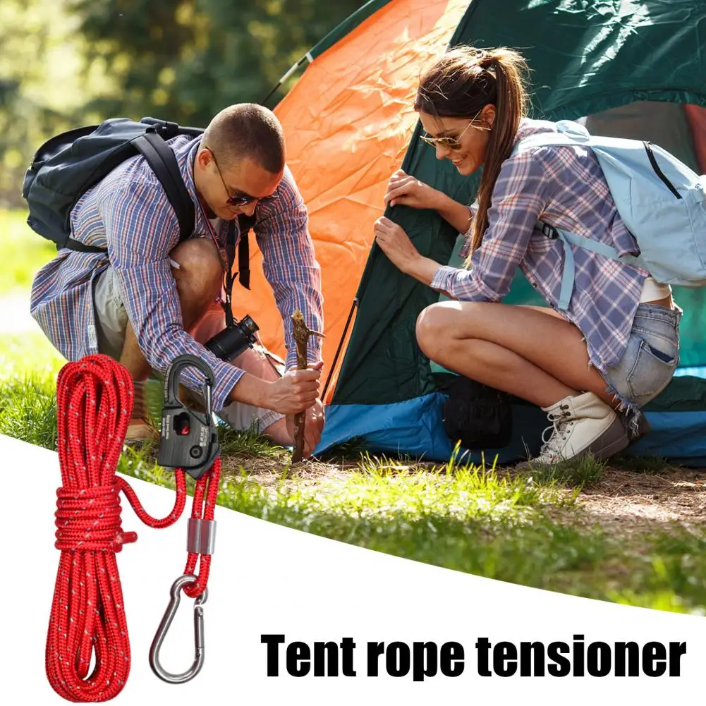 Camping Tent Accessories Tent Rope Tensioner Core Lanyard Adjuster Strong Load-bearing Compact Size Reusable Tent Rope Adjuster Camping Gear Accessory