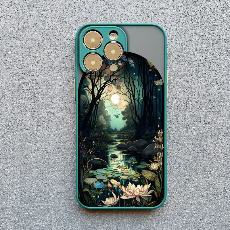 Chinesischer Lotus-Blumen-Teich Handyhülle für iPhone 17 14 15 16 Pro Max Plus 11 12 13 Mini Pro Max XR XS X Plus Cover Fundas – Detail 9