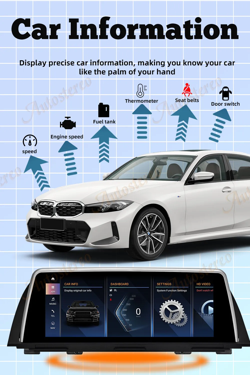 ID8 Carplay Android 13 For BMW 7 Series E65 E66 Car Head Unit Multimedia Player