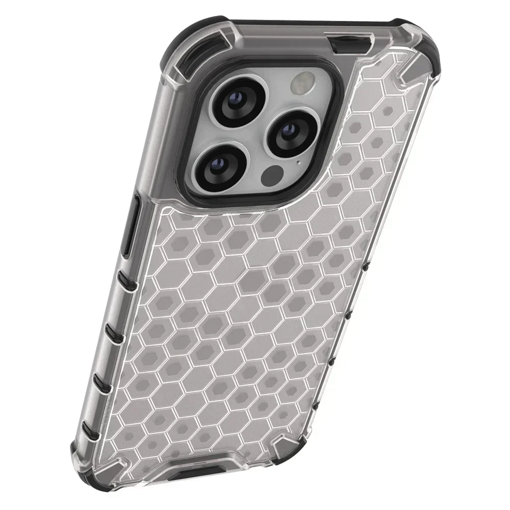 Honeycomb Shockproof Translucent Protective Phone Case