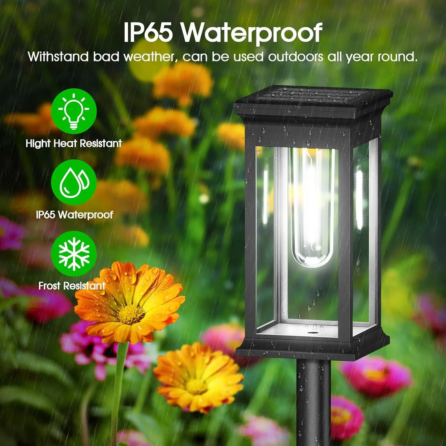 Bright Outdoor Solar Lights Waterproof Pathway Landscape Lamps Energy Efficient Lighting for Yard Garden Walkway Driveway Night