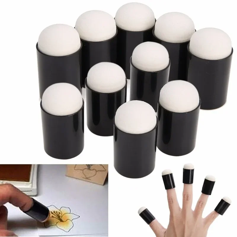 10Pcs Finger Sponge Case Daubers Foam For Apply School Painting Ink Stamping Crayon Reborn DIY Craft Art Tool 15 * 32mm