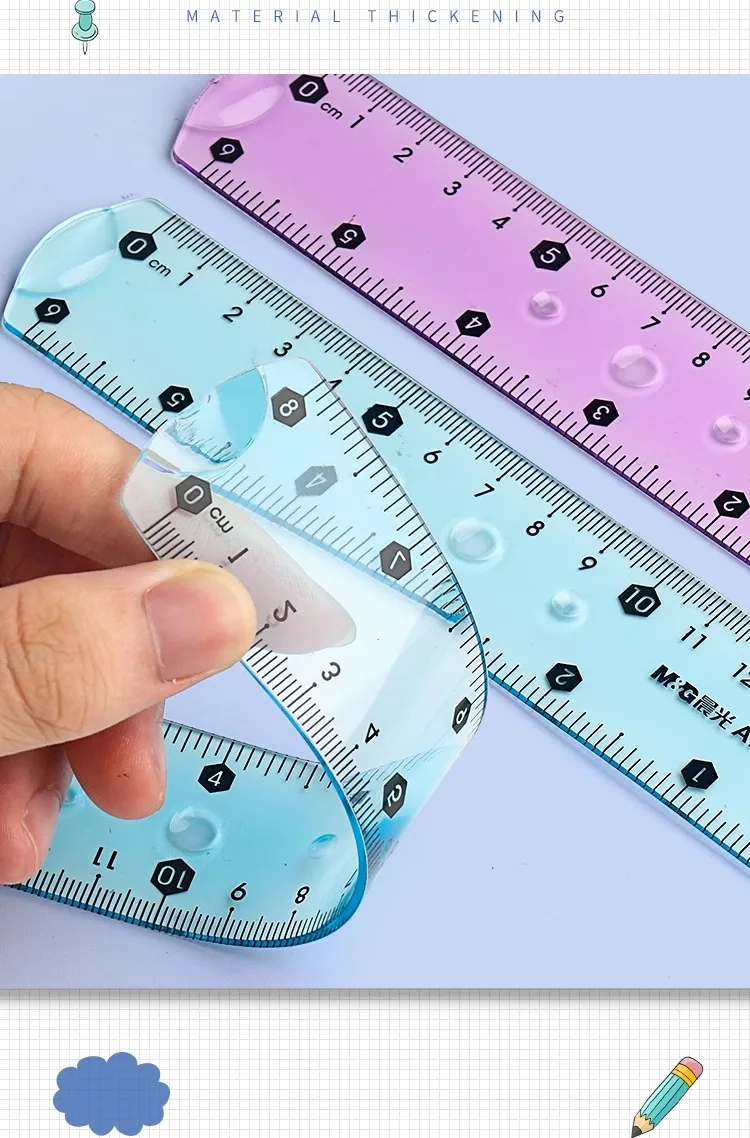 Transparent Folding Ruler - Soft Ruler for Primary School Students 152030 cm