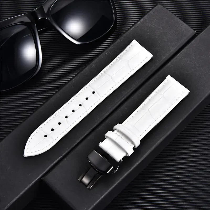 High-Quality Bamboo Pattern Watch Strap with Butterfly Buckle - Multi-Color Options