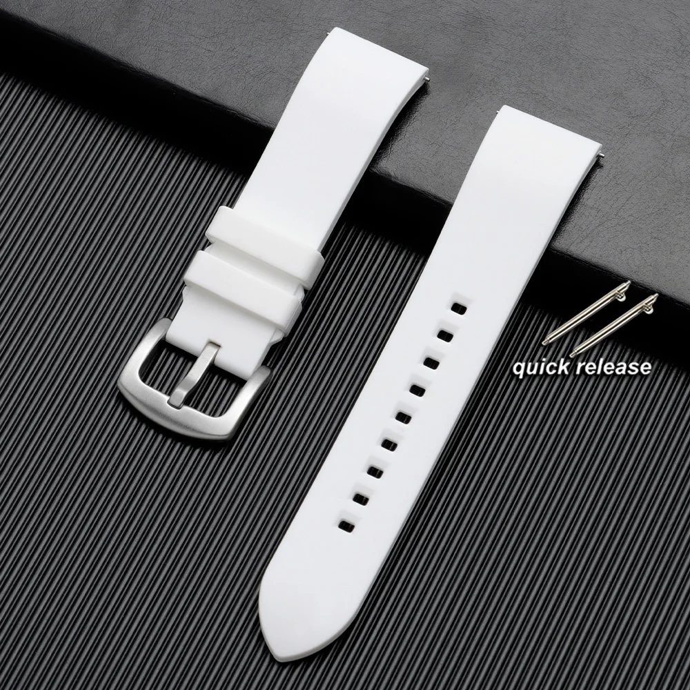 Quick Release Waterproof Silicone Sports Watchband - Soft Rubber Strap