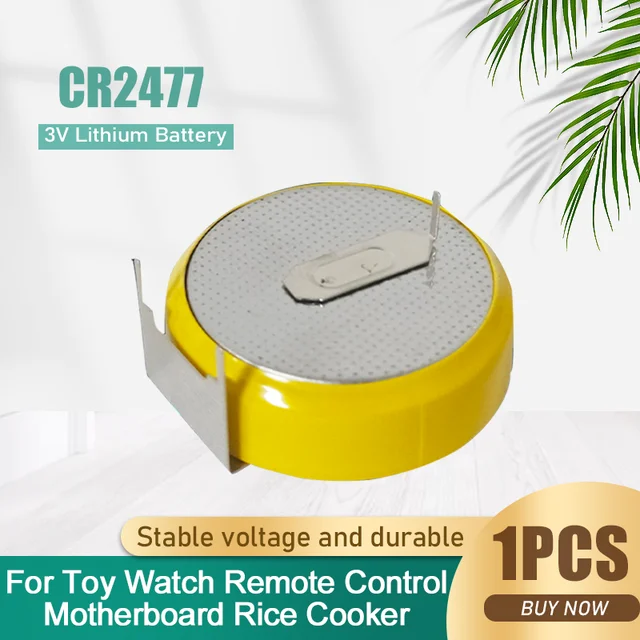 15PCS CR2477 CR 2477 CR2477T 950mAh 3V Lithium Batteries 3 Feet