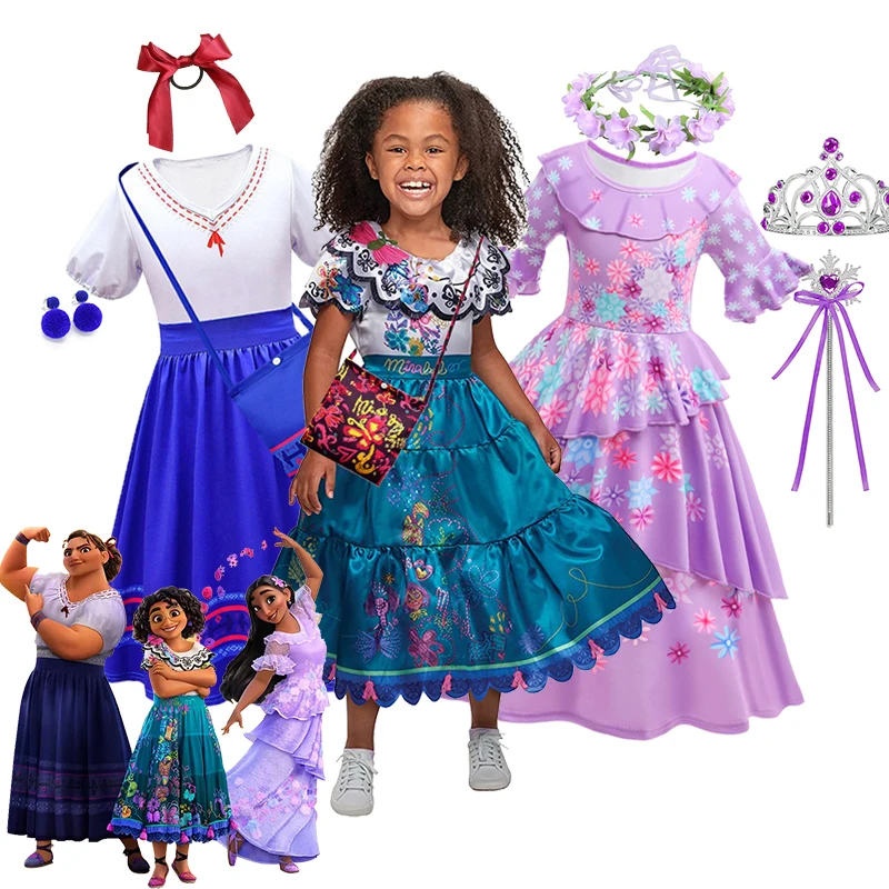 Encanto Cosplay Mirabel Madrigal Costume Fairy Tale Princess Magical Dress for Girls Women, XXL
