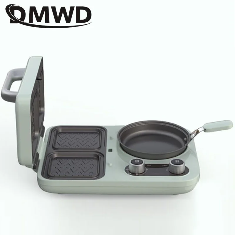 Household 3 in 1 Breakfast Machine Multifunctional Electric Waffle Maker Automatic Sandwich Bread Toaster Ham Meat Egg Grill Pan