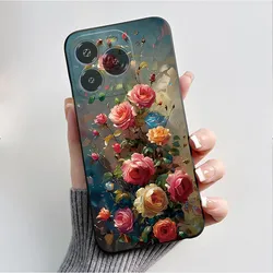 Luxury Fashion Butterfly Flower Silicone Phone Case - Black Jelly Soft Slim Back Cover for Oukitel C65 Pro (HEI - TPU326)