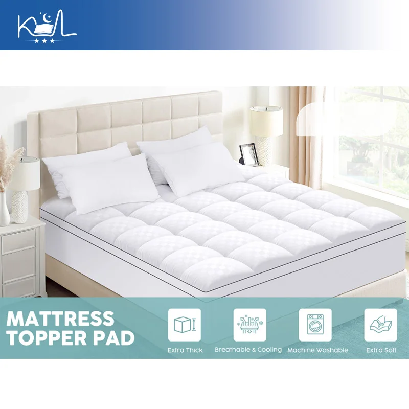 자카드 매트리스 토퍼, 다운 대체 충전재가 들어간 피티드 시트 스타일 침대 패드, 부드러운 싱글 침대 매트리스 커버, 빠른 배송