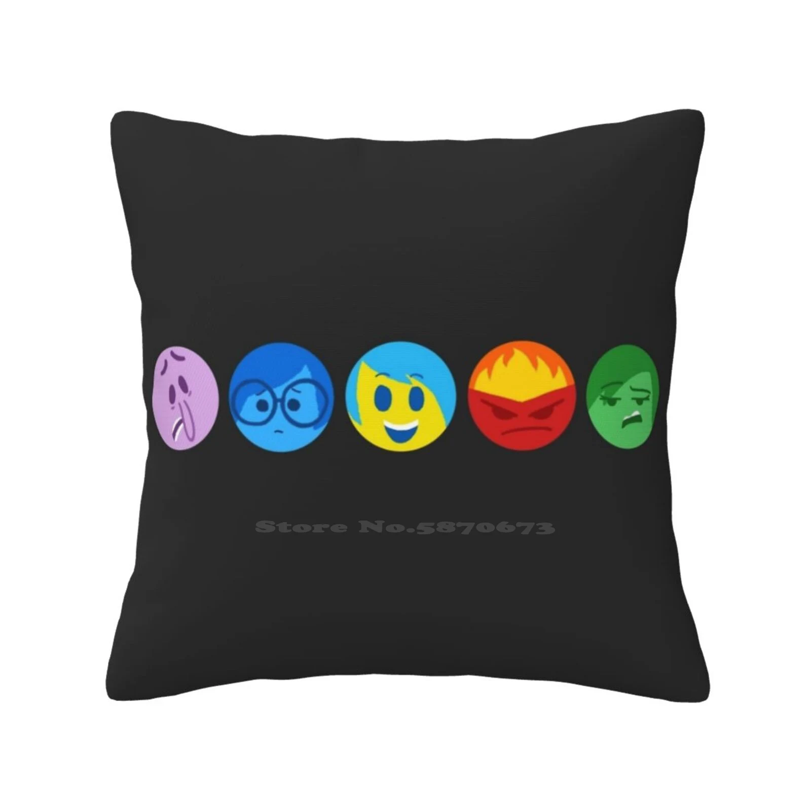 Inside Out Home Sofa Car Cushion Cover Federa Inside Out Modisty Joy Anger Disgusto Fear Pixar