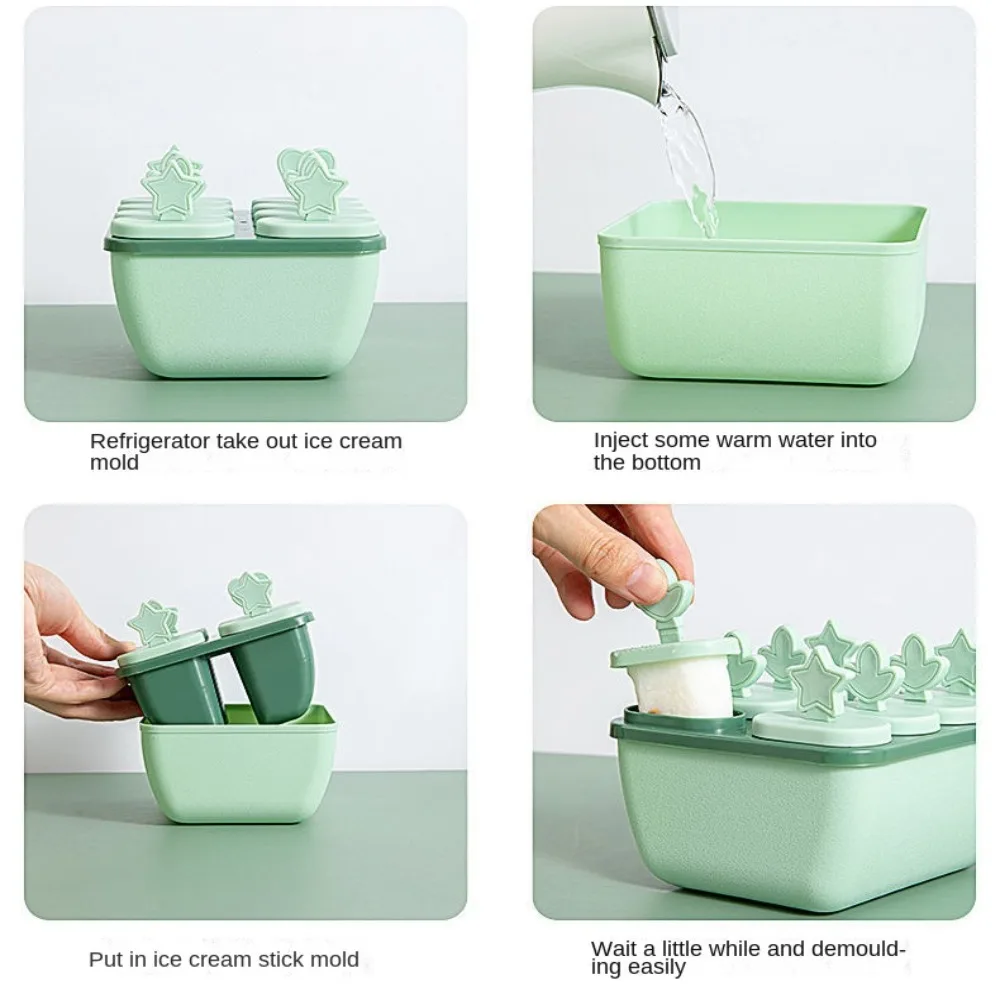 Reusable Ice Cream Makers Kitchen Tools Accessories DIY Popsicle Mold with Lid Stick For Bar Home Party Summer