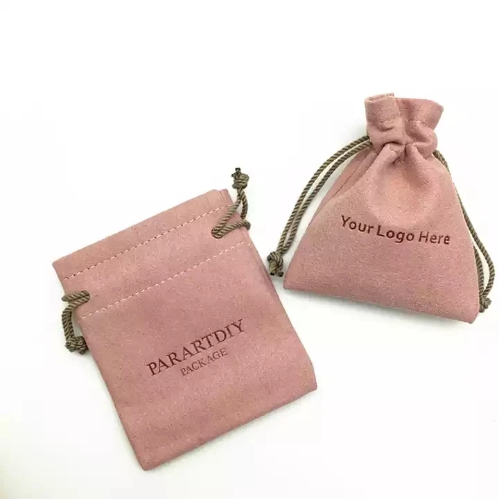 

SheepSew 8*13cm Custom Microfiber Jewelry Packaging Bag drawstring Pouch with logo