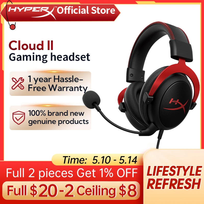Headset Gaming Hyperx Cloud Ii Gaming Headset Microphone Pc 2