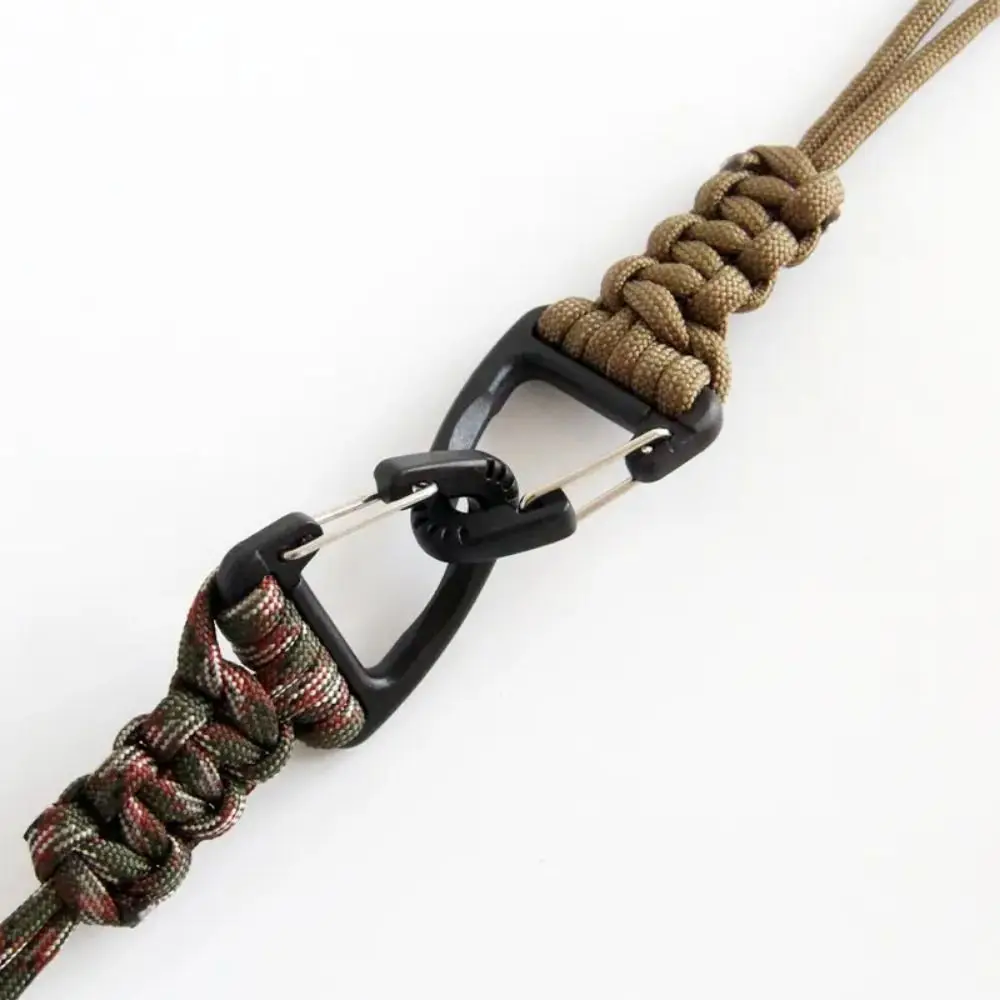 Paracord Rope Braided Accessories Keychain Triangle Buckle Paracord Keychain Anti-lost High Strength Braided Woven 20cm Stable Parachute Cord Carabiner Climbing