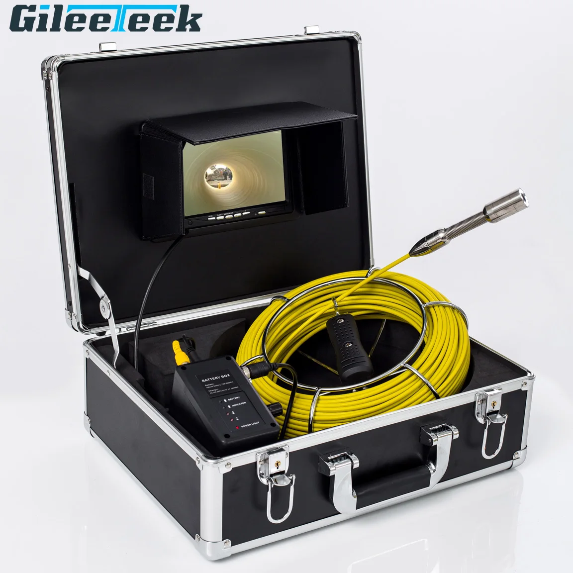 100m Pipeline Pipe Video Inspection Camera 7inch Monitor Professional Endoscope Industrial Sewer Inspection Snake Borescope 23mm syanspan 20m 50m 100m dvr sewer piping endoscope drain camera wall pipe industrial inspection camera 9 monitor 8gb card