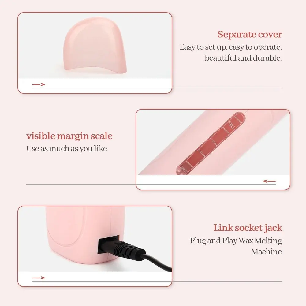 Roller Depilatory Wax Kit Heater Face Body Hair Removal Epilator Roll on Wax Heating Machine with Waxing Strips Paper 5