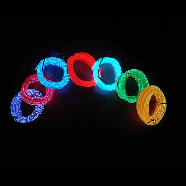 Tira de luces LED para iluminación Interior de coche, tira de neón Flexible  para EL cableado, bricolaje, con unidad USB, 1M/2M/3M/5M - AliExpress