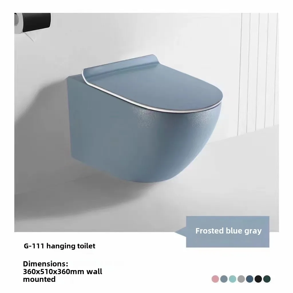 Luxury Bathroom Ceramic One Piece Washdown Flush Matte Black Wall Hung Toilet