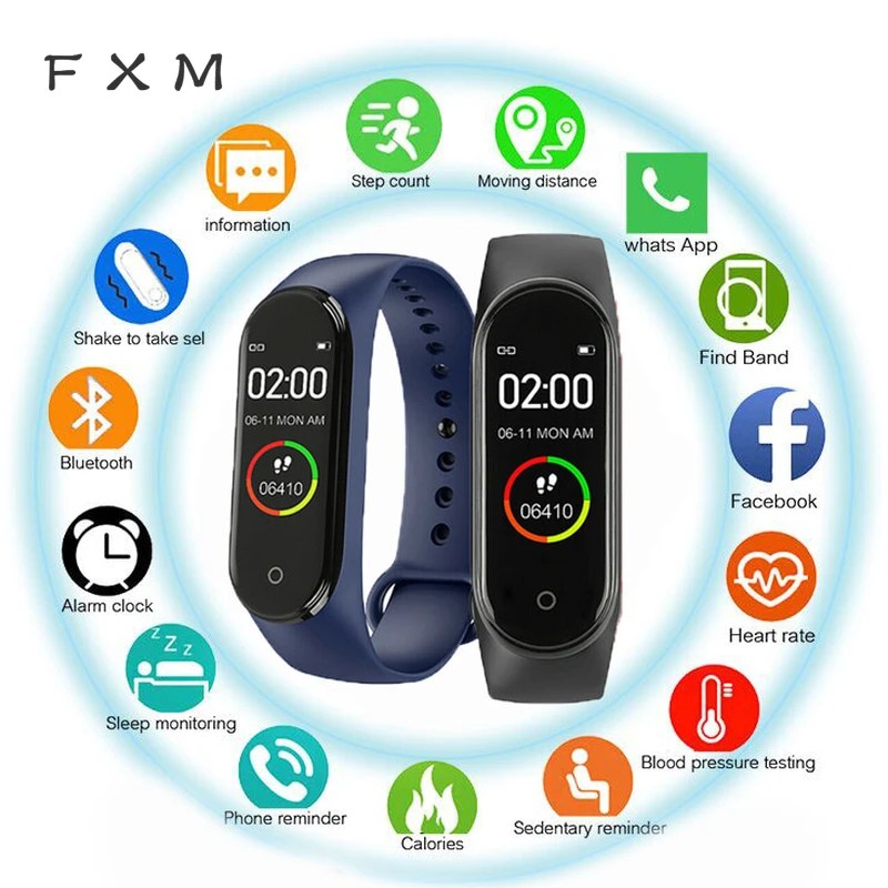 Hot M4 Men Women Smart High Quality New Label Belt Sports Blood Pressure Heart Rate Monitor Watch Waterproof Fitness reloj mujer