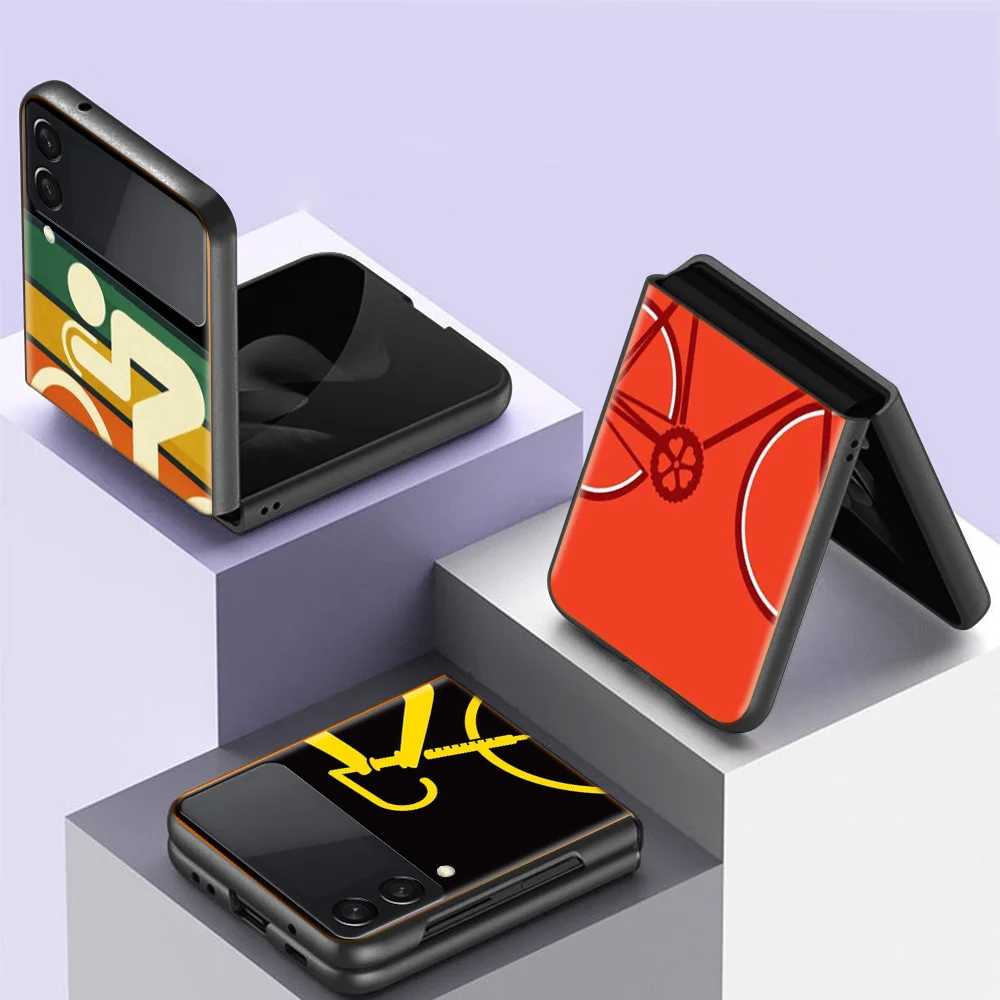 Bicicletta Bici Sport Coqu Custodia Nera Per Telefono Per Samsung Galaxy Z Flip 3 4 Z Flip 5G Custodia Rigida Antiurto Z Flip 3 5G Z Flip 4 5G T