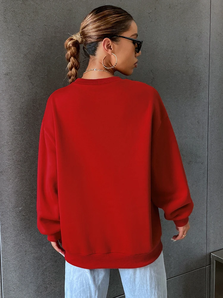 thumbnail image 4 of Sudadera con capucha con estampado de la costa occidental de California para mujer, jersey de manga larga con cuello redondo, ropa deportiva de tendencia coreana, 4 of 4