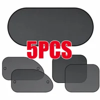 1/5PCS Car Window Sunshade Cover Sun UV Protection Auto Front Rear Black Window Curtain Side Glass Mesh Sunshades Accessories 1