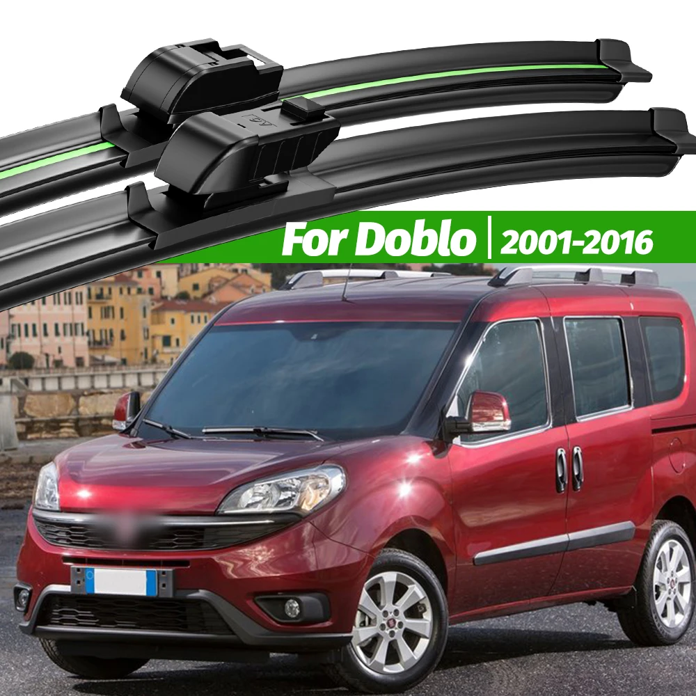 

For Fiat Doblo 2001-2016 2pcs Front Windshield Wiper Blades 2002 2005 2007 2011 2012 2014 2015 Windscreen Window Accessories