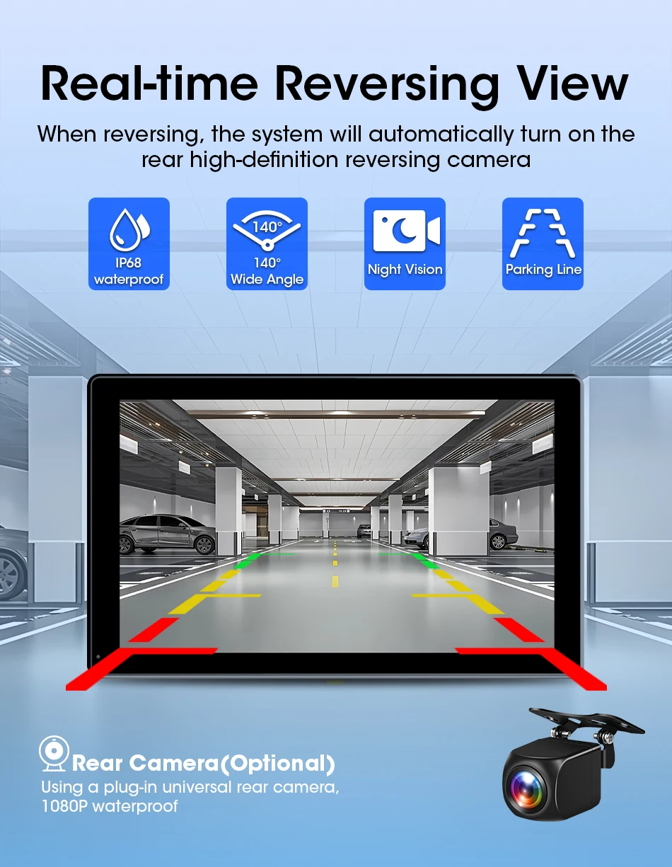 7/8/9 بوصة دعم التوجيه والصورة راديو مرآة السيارة اللاسلكي Carplay أندرويد السيارات الوسائط المتعددة مشغل فيديو شاشة عالمية
