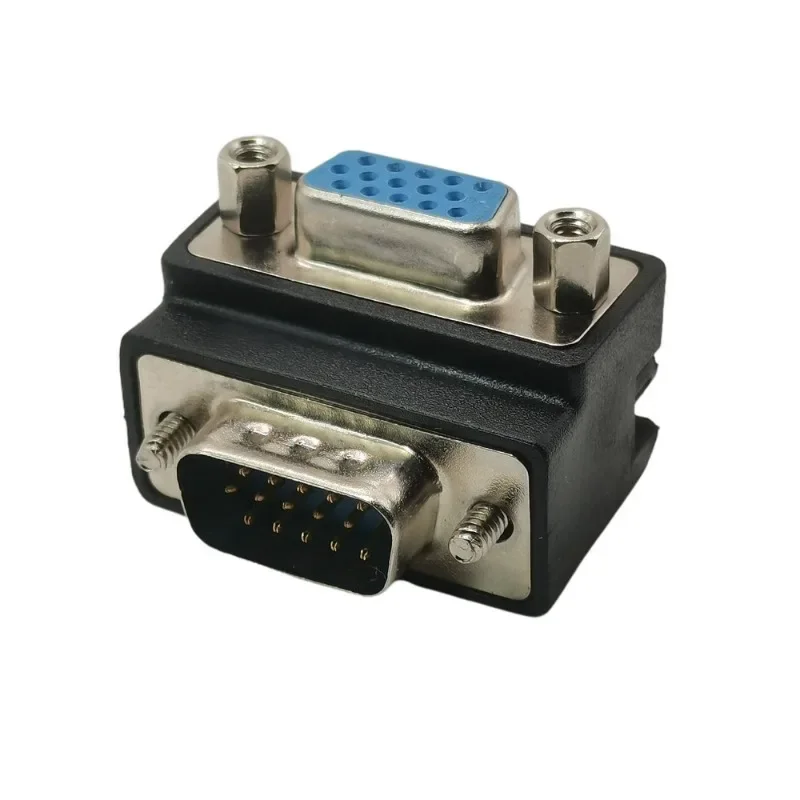 90 Degree Down Right Angled VGA SVGA Male To VGA 15Pin Female Monitor Adapter for PC Laptop TV 1pcs
