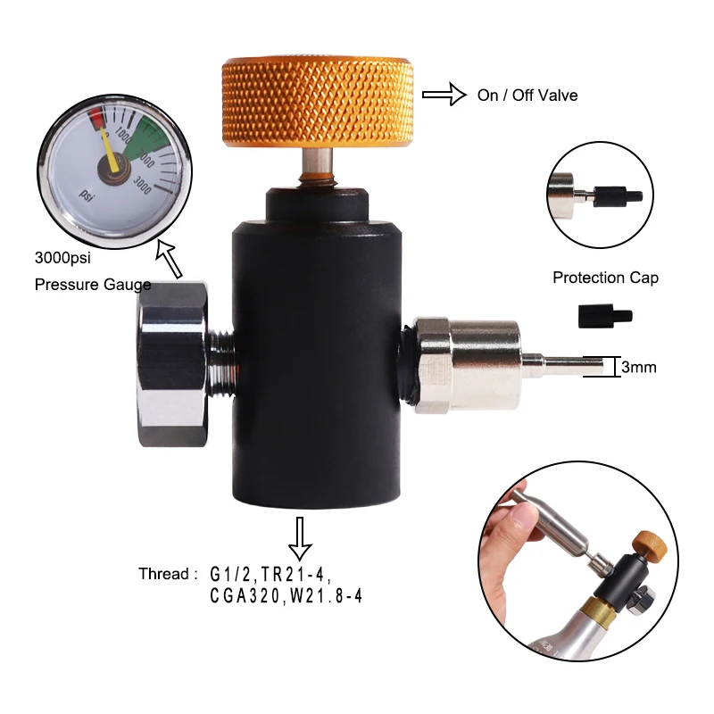 Co2 Tank Charging Adaptor for Kitchen beer inflation adapter co2 refill cartridges beer keg connector