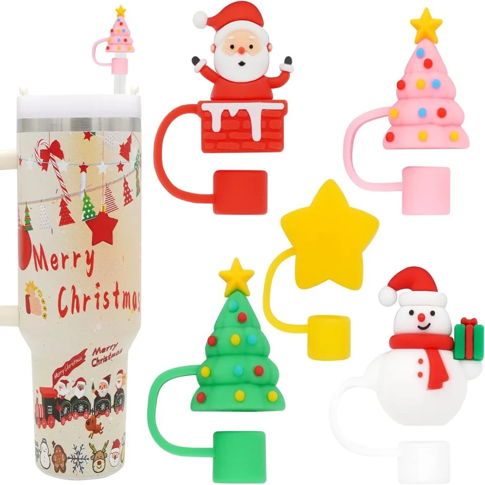 Christmas Straw Cover christmas Stanley Straw Topper Santa Straw Topper Straw  Cover Straw Buddies Stanley Accessories Straw Plug 