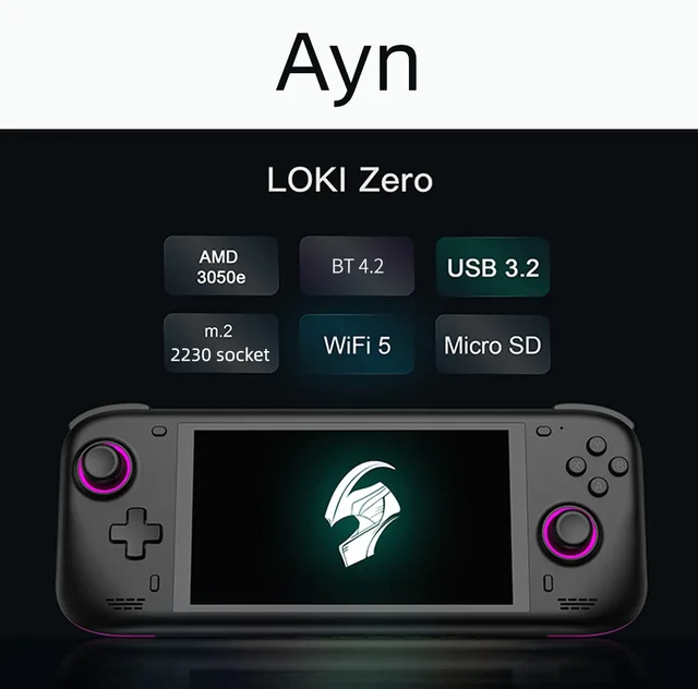AYN Loki ZERO AMD3050E Retro Handheld Game Console 8G 128G SSD 