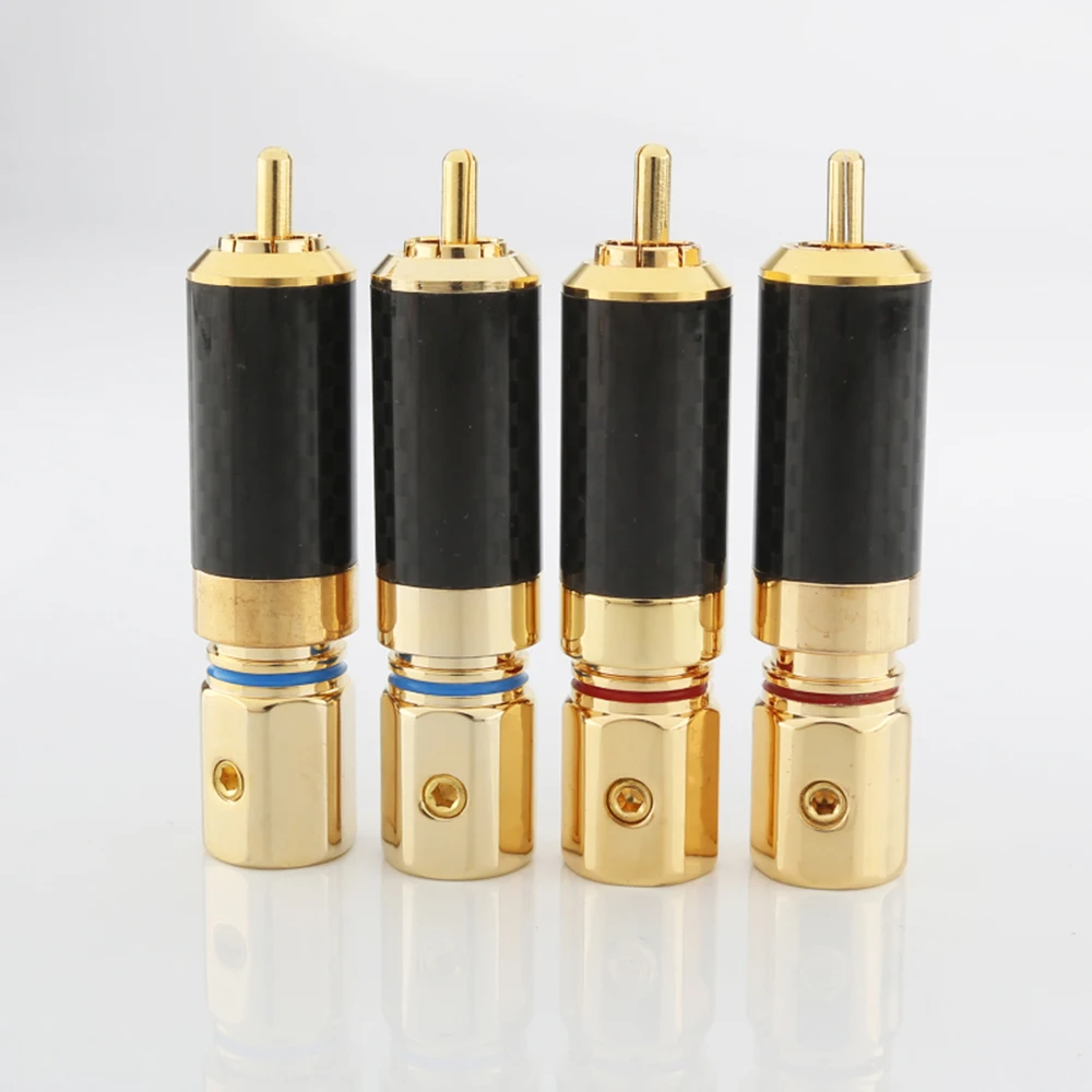 

4 шт. OEM Высокое качество позолоченный углеродного волокна Разъем RCA разъем фиксирующий винт RCA аудио разъем