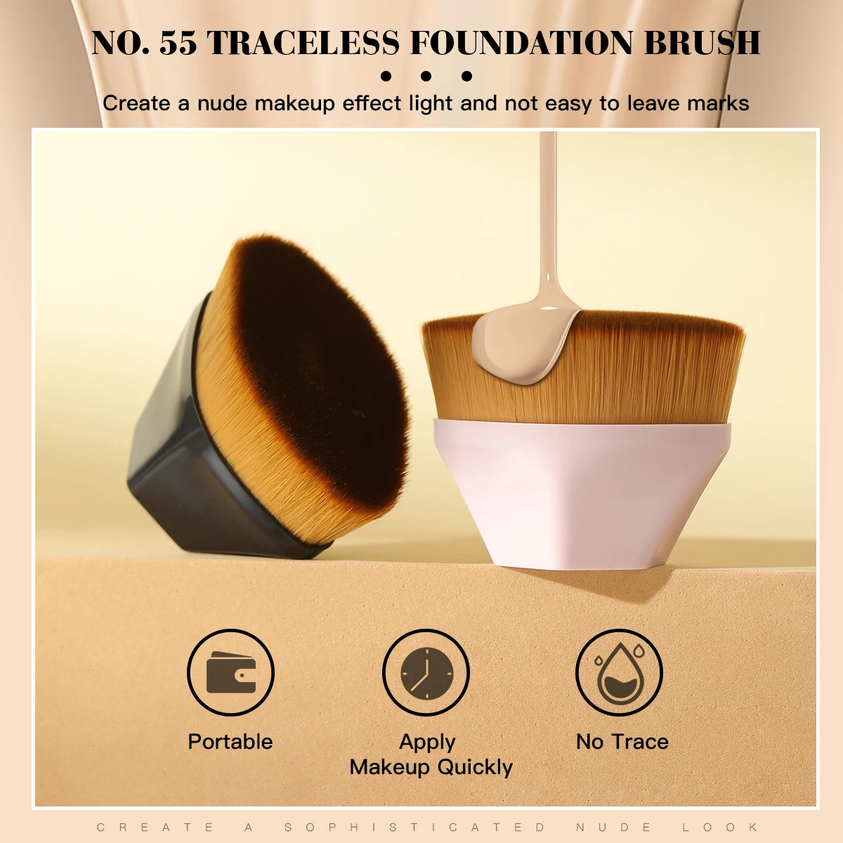 FJER Hexagon Makeup Brush Beauty Magic Powder Face Blush Brushes Soft And Traceless Foundation Portable Makeup Brush Tools