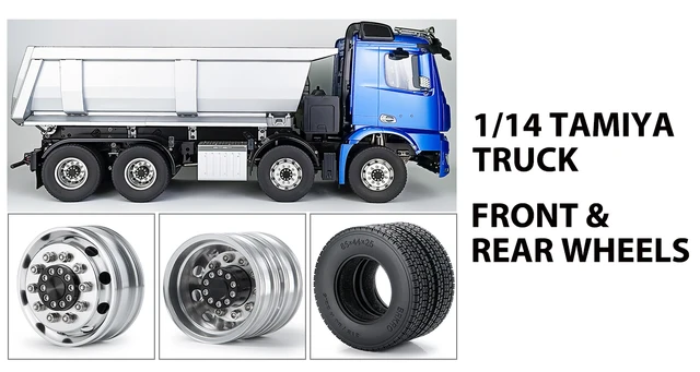 Aluminum Alloy RC Car Wheel Rims – 7-Spoke Rear Wheels For 1/14 Scale Tractor Truck Upgrades & Accessories - View #2